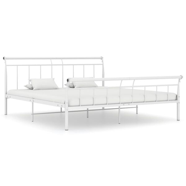 vidaXL Estructura de cama sin colch&oacute;n metal blanco 160x200 cm