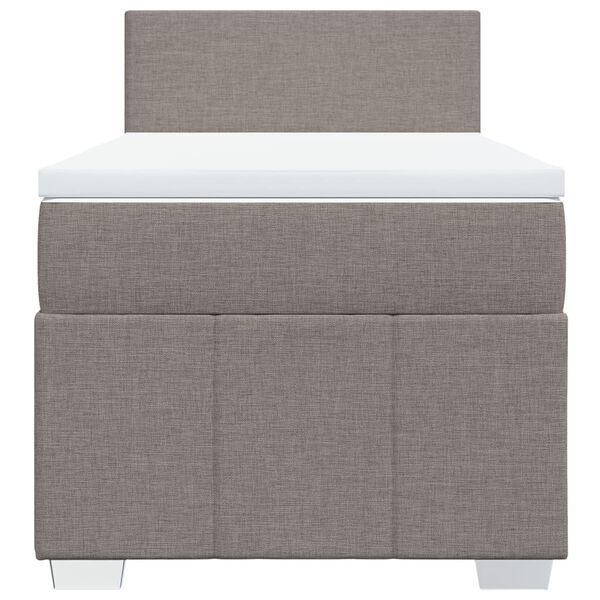 vidaXL Cama box spring con colch&oacute;n tela gris taupe 80x200 cm