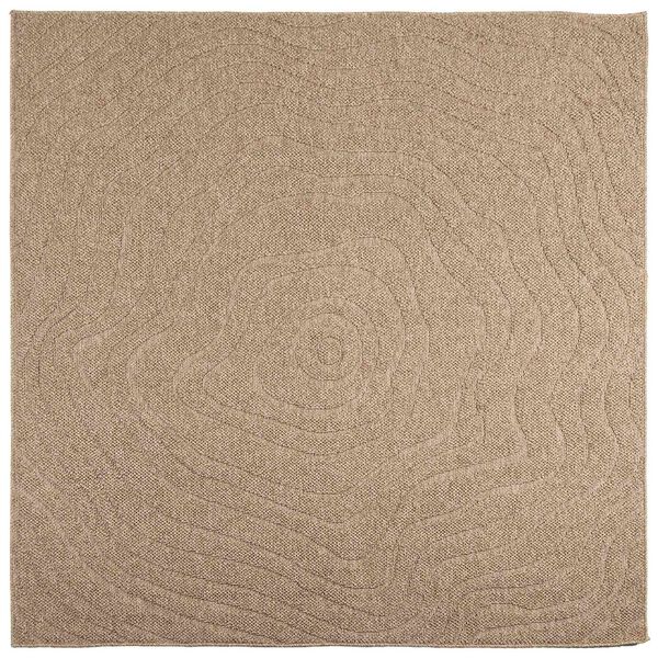 vidaXL Alfombras de &aacute;rea Moir&eacute; HUARTE Natural 240 x 240 cm Poli&eacute;ster