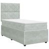 vidaXL Cama box spring con colch&oacute;n Gris Claro Individual Terciopelo
