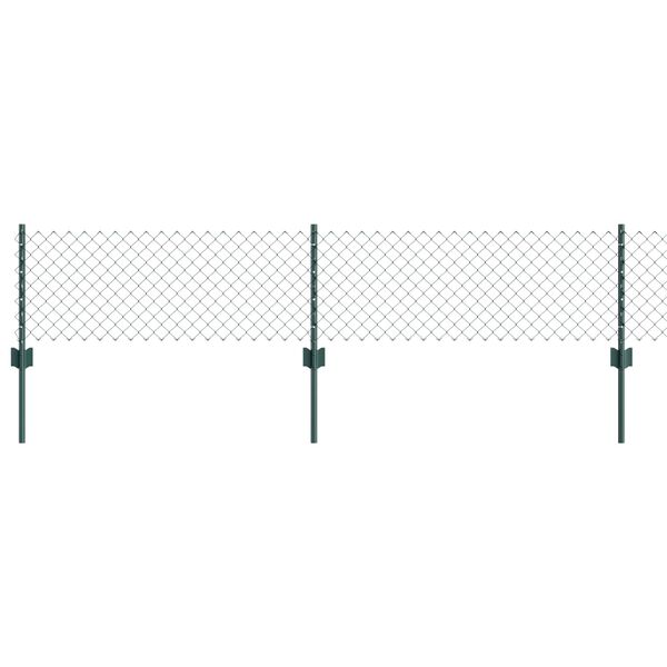 vidaXL Valla con Poste Verde 0,4 x 25 m Acero y PVC