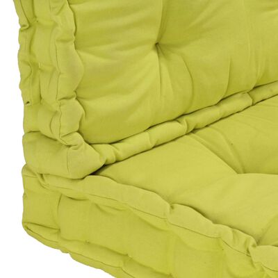 vidaXL Cojines para muebles de palés 2 unidades algodón verde