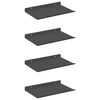 vidaXL Estante flotante 4 pcs Negro 30 x 18 x 2,5 cm Acero
