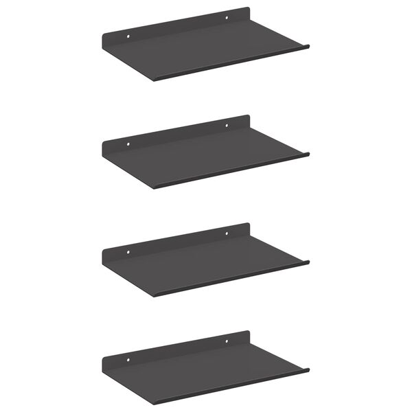vidaXL Estante flotante 4 pcs Negro 30 x 18 x 2,5 cm Acero