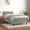 vidaXL Cama box spring con colch&oacute;n terciopelo gris claro 100x200 cm