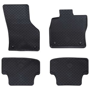 vidaXL Alfombrilla de Coche 4 pcs Negro Goma