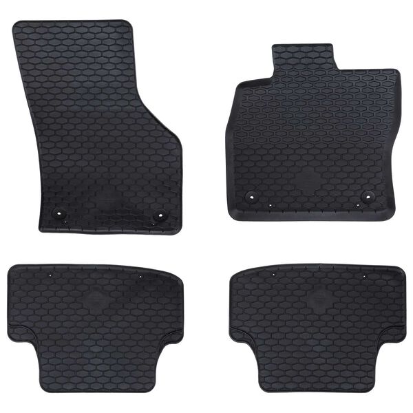 vidaXL Alfombrilla de Coche 4 pcs Negro Goma