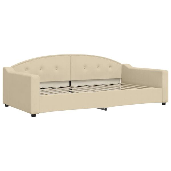 vidaXL Sof&aacute; cama sin colch&oacute;n tela crema 100x200 cm