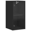 vidaXL Mueble de pared con puertas de vidrio negro 35x37x68,5 cm
