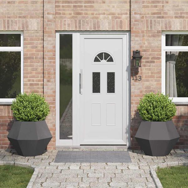 vidaXL Jardinera 2 pcs Negro 75 x 75 x 60 cm Acero