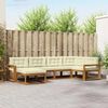 vidaXL Conjunto de sof&aacute;s de exterior con coj&iacute;n 6 pcs Natural y Crema