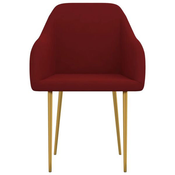 vidaXL Sillas de comedor 2 unidades terciopelo rojo tinto