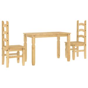 vidaXL Juego de comedor Panama 3 pzas madera maciza de pino