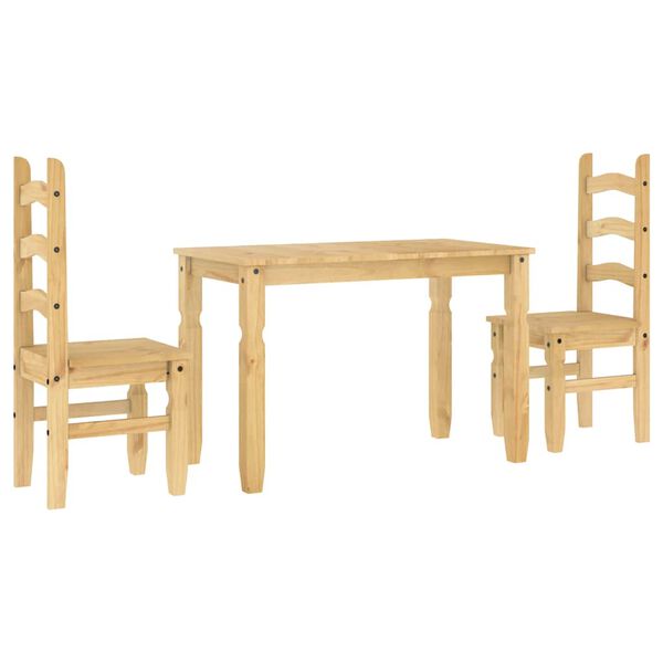 vidaXL Juego de comedor Panama 3 pzas madera maciza de pino