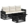 vidaXL Conjunto de sof&aacute;s de jard&iacute;n 4 uds. Negro y Blanco Crema