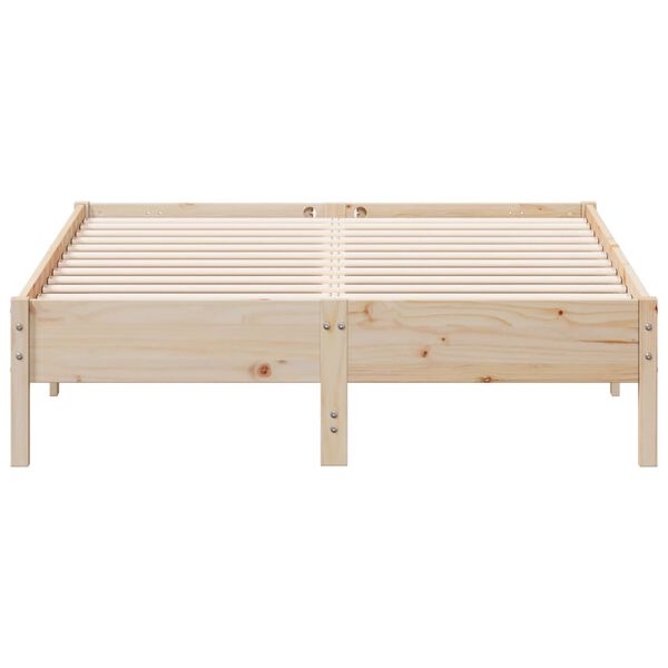 vidaXL Estructura de cama sin colch&oacute;n madera maciza de pino 140x190 cm