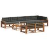 vidaXL Conjunto de sof&aacute;s de exterior 9 pcs Natural y Antracita