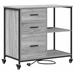 vidaXL Gabinete con Estaci&oacute;n de Carga 76 x 41 x 72 cm Sonoma gris