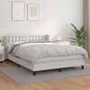 vidaXL Cama box spring con colch&oacute;n cuero sint&eacute;tico blanco 140x190 cm