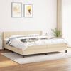 vidaXL Cama box spring con colch&oacute;n tela color crema 200x200 cm