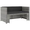 vidaXL Set de muebles de jard&iacute;n 5 pzas y cojines rat&aacute;n sint&eacute;tico gris