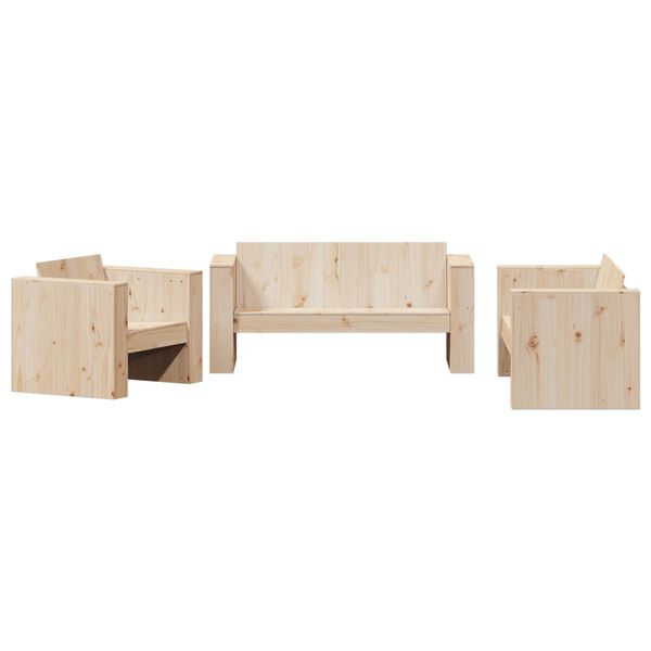 vidaXL Juego de muebles de jard&iacute;n 2 piezas madera maciza de pino