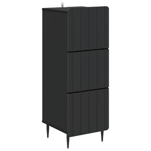 vidaXL Cajonera Negro 33 x 34,5 x 92 cm Madera de Ingenier&iacute;a