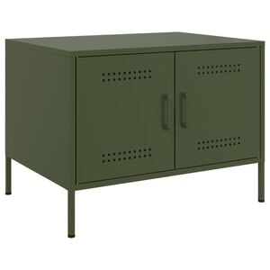 vidaXL Mesa de centro acero verde oliva 68x50x50,5 cm