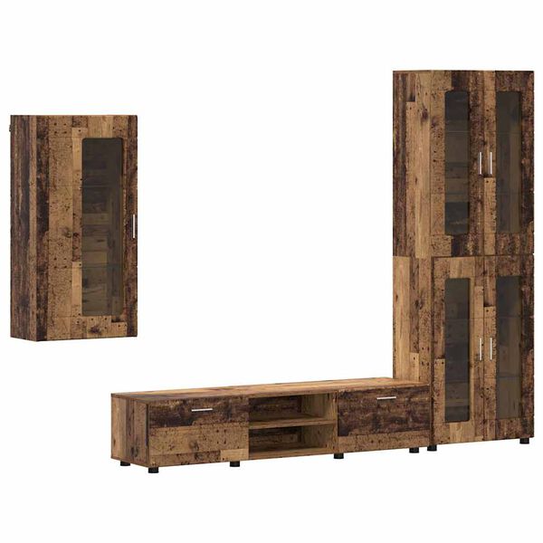 vidaXL Conjunto de mueble de TV con caj&oacute;n FLORIN Madera vieja