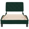 vidaXL Estructura de cama sin colch&oacute;n terciopelo verde oscuro 90x200cm