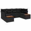 vidaXL Conjunto de sof&aacute;s de jard&iacute;n 6 uds. 6-N&uacute;mero de plazas Negro