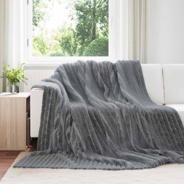 vidaXL Manta Gris oscuro 270 x 240 cm Lana