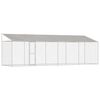 vidaXL Jaula para perro con techo Plateado 800 x 200 x 256 cm