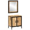vidaXL Conjunto de muebles de ba&ntilde;o 2 pzas madera maciza mango y hierro