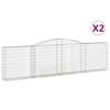 vidaXL Cestas de gaviones 2 uds forma de arco hierro 400x30x100/120 cm