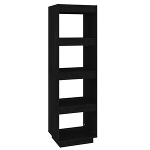 vidaXL Estanter&iacute;a/divisor espacios madera de pino negro 40x35x135 cm