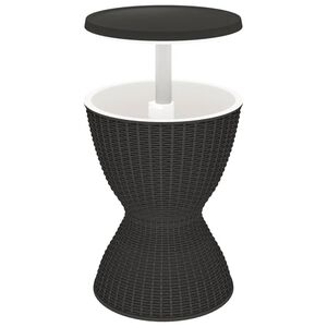 vidaXL Mesa nevera 3 en 1 polipropileno negro