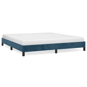 vidaXL Estructura de cama sin colch&oacute;n terciopelo azul oscuro 180x200cm