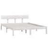 vidaXL Estructura de cama sin colch&oacute;n madera maciza blanco 140x190 cm