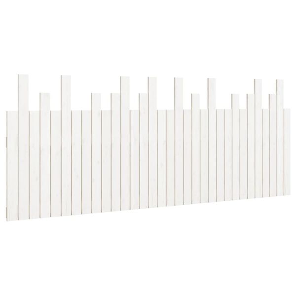 vidaXL Cabecero de cama de pared madera maciza pino blanco 204x3x80 cm