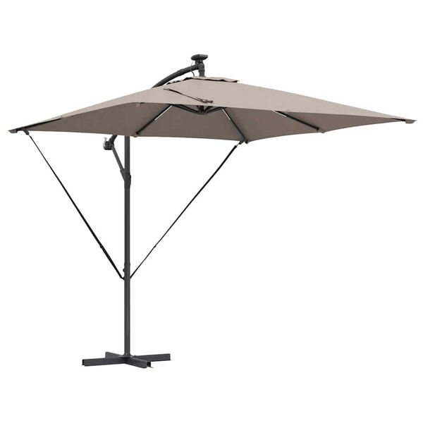 vidaXL Parasol de cantilever tipo pl&aacute;tano Taup&eacute; 249 x 249 x 250 cm