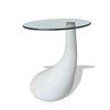 vidaXL Mesa de centro con superficie redonda vidrio blanco brillante