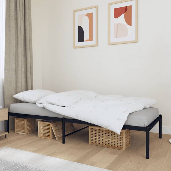 vidaXL Estructura de cama sin colchón metal negro 75x190 cm