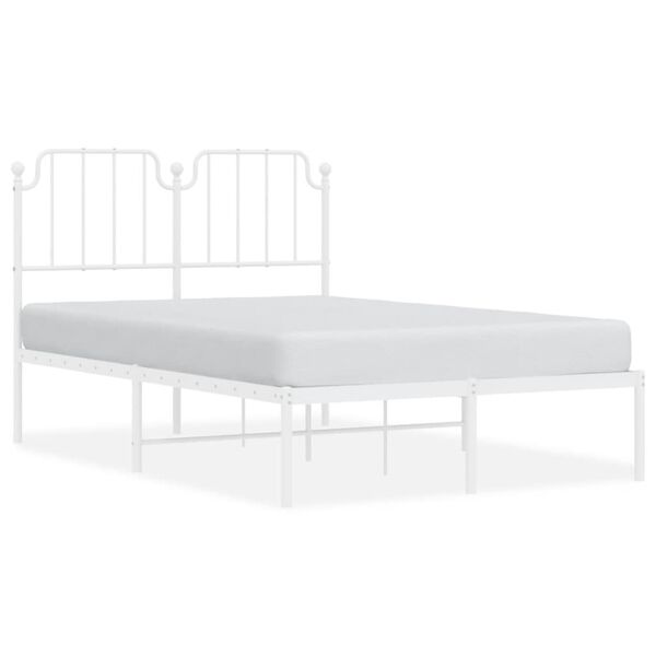 vidaXL Estructura cama sin colchón con cabecero metal blanco 120x200cm