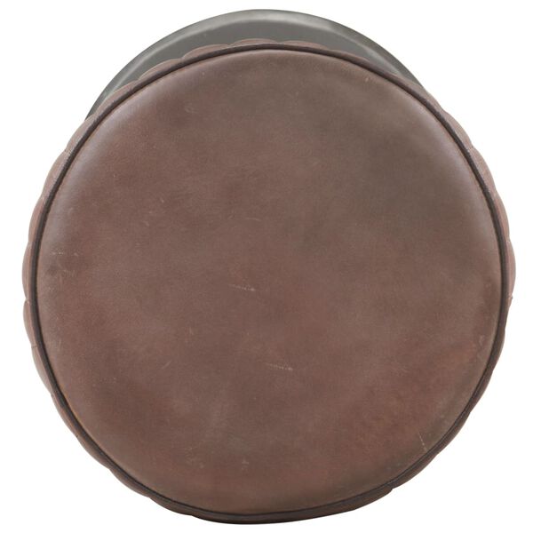 vidaXL Taburete de cocina de cuero aut&eacute;ntico marr&oacute;n envejecido