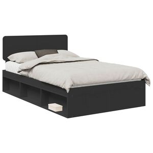 vidaXL Estructura de cama Negro 120 x 200 cm Madera de pino macizo