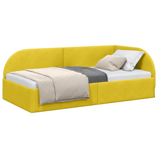 vidaXL Estructura de cama en esquina Amarillo 90 cm x 190 cm