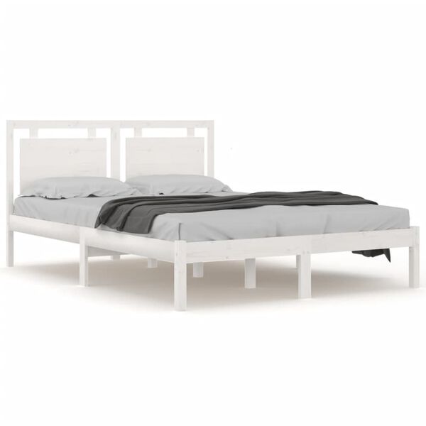 vidaXL Estructura de cama madera maciza blanca 200x200 cm