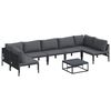 vidaXL Conjunto de sof&aacute;s de jard&iacute;n 8 uds. Negro Acero