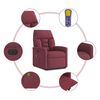 vidaXL Sill&oacute;n de masaje el&eacute;ctrico reclinable elevable tela rojo tinto
